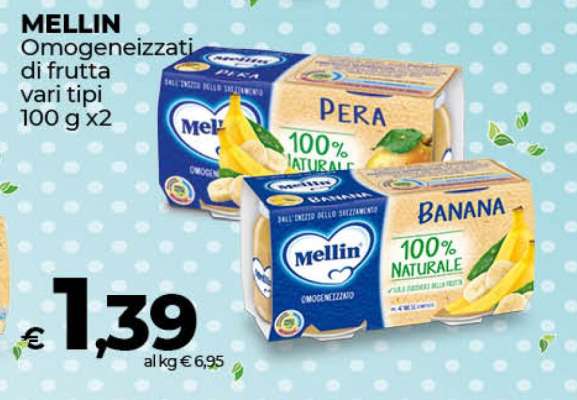 Mellin Omogeneizzati di frutta vari tipi