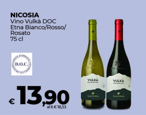 NICOSIA Vino Vulkà DOC Etna Bianco/Rosso/Rosato