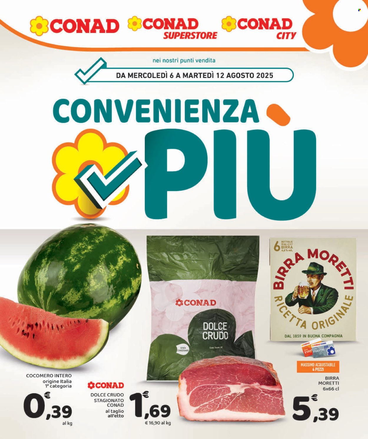 Volantino Conad - 6/8/2025 - 12/8/2025. Pagina 1