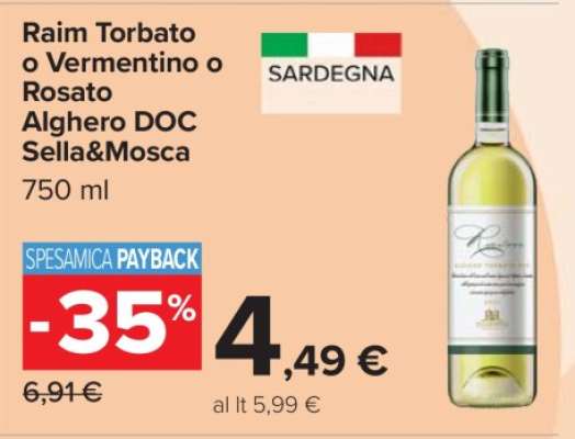 Raim Torbato o Vermentino o Rosato Alghero DOC Sella&Mosca