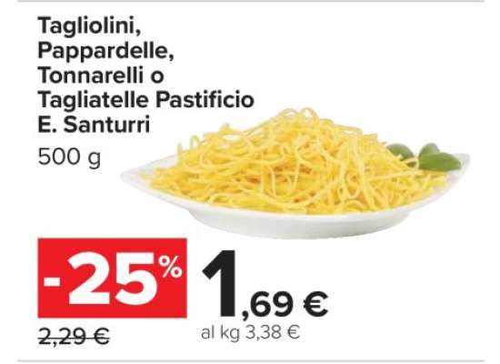 Tagliolini, Pappardelle, Tonnarelli o Tagliatelle Pastificio E. Santurri