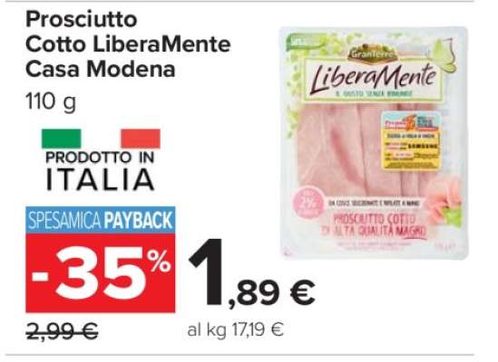 Prosciutto Cotto LiberaMente Casa Modena