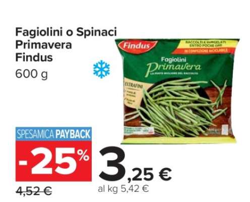 Fagiolini o Spinaci Primavera Findus