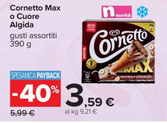 Cornetto Max o Cuore Algida