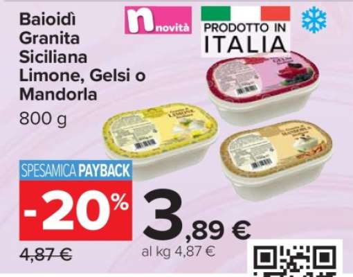 Baiodi Granita Siciliana Limone, Gelsi o Mandorla