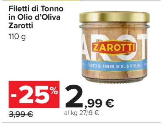 Filetti di Tonno in Olio d’Oliva Zarotti