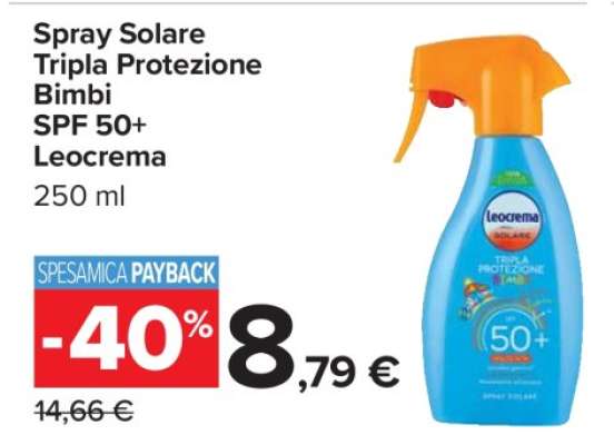 Spray Solare Tripla Protezione Bimbi SPF 50+ Leocrema