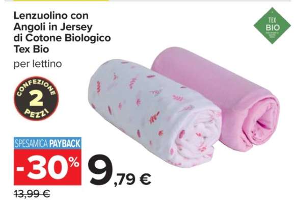 Lenzuolino con Angoli in Jersey di Cotone Biologico Tex Bio