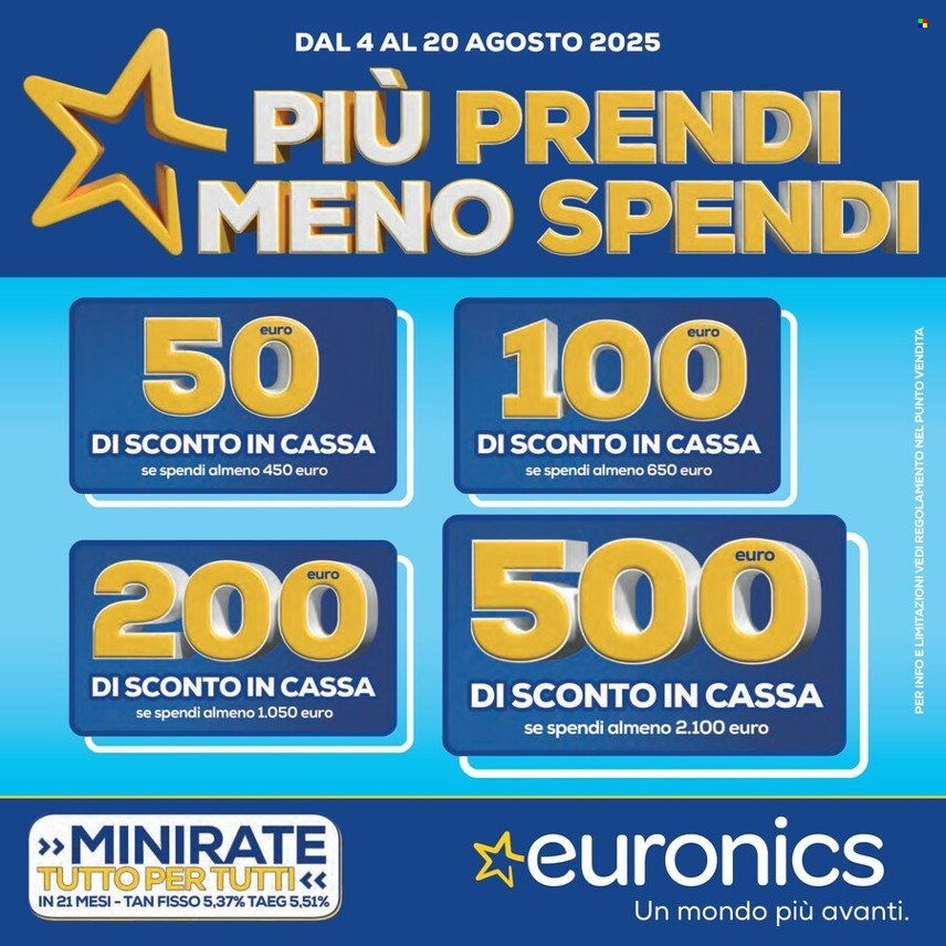 Volantino Euronics - 4/8/2025 - 20/8/2025. Pagina 1