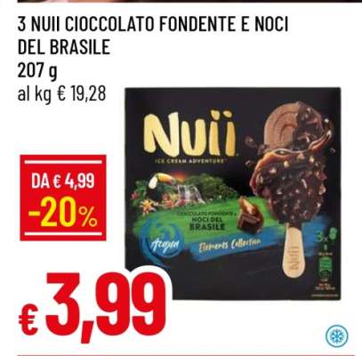 3 NUII CIOCCOLATO FONDENTE E NOCI DEL BRASILE