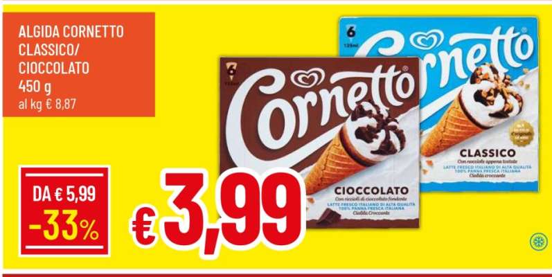 ALGIDA CORNETTO CLASSICO/CIOCCOLATO