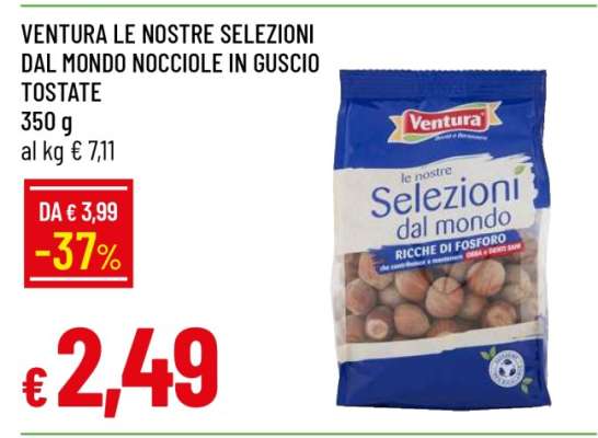 VENTURA LE NOSTRE SELEZIONI DAL MONDO NOCCIOLE IN GUSCIO TOSTATE