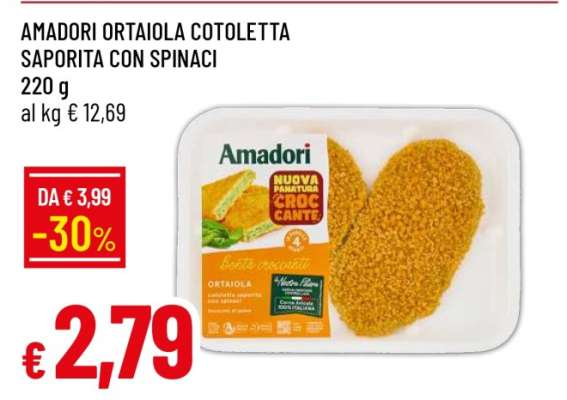Amadori Ortaiola Cotoletta Saporita con Spinaci