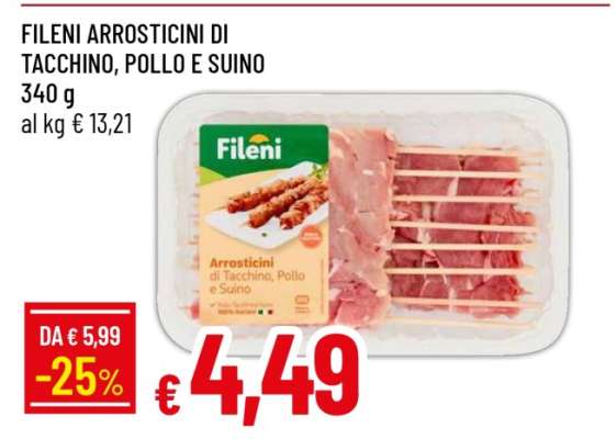 FILENI ARROSTICINI DI TACCHINO, POLLO E SUINO