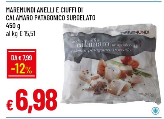 MAREMUNDI ANELLI E CIUFFI DI CALAMARO PATAGONICO SURGELATO