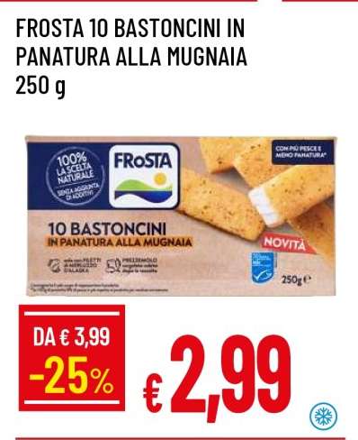 FROSTA 10 BASTONCINI IN PANATURA ALLA MUGNAIA 250 g