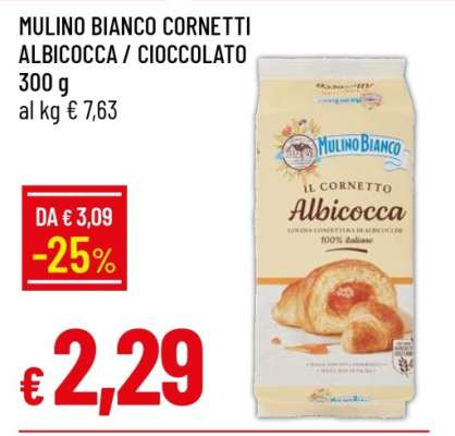 MULINO BIANCO cornetti albicocca, cioccolato