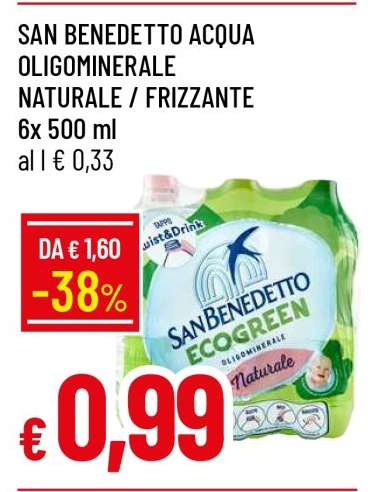 SAN BENEDETTO ACQUA OLIGOMINERALE NATURALE / FRIZZANTE