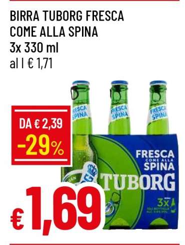 BIRRA TUBORG FRESCA COME ALLA SPINA