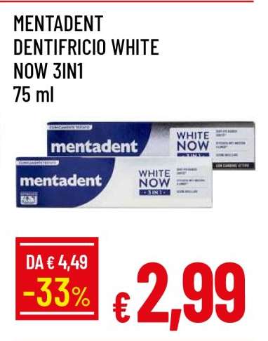 MENTADENT DENTIFRICIO WHITE NOW 3IN1