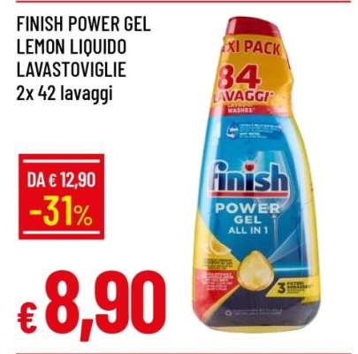 FINISH POWER GEL LEMON LIQUIDO LAVASTOVIGLIE