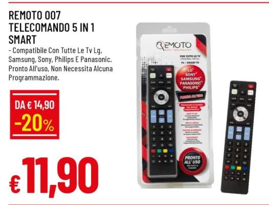 REMOTO 007 TELECOMANDO 5 IN 1 SMART