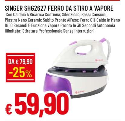 SINGER SHG2627 FERRO DA STIRO A VAPORE