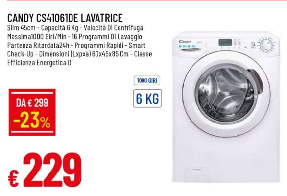 CANDY CS41061DE LAVATRICE