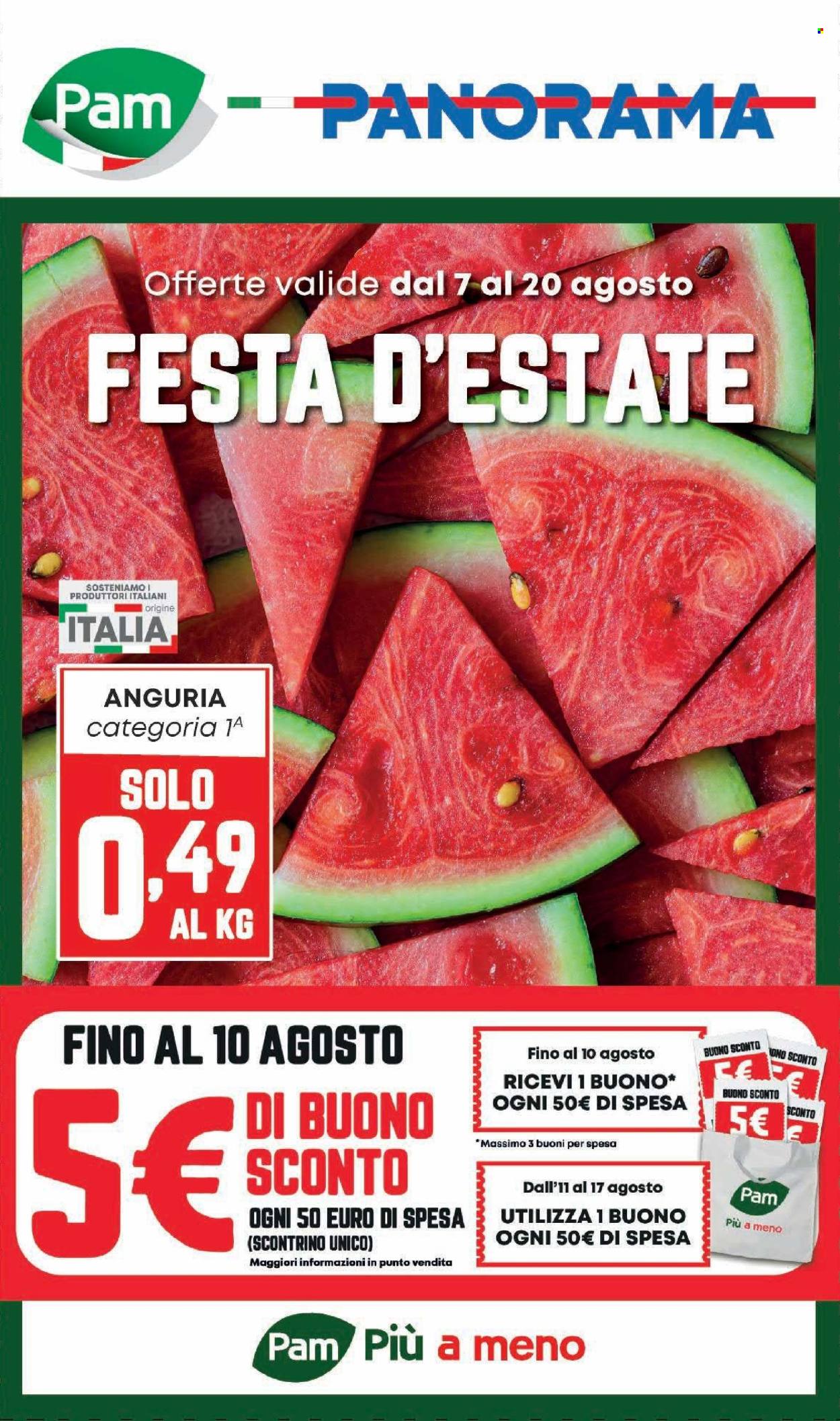 Volantino Pam Panorama - 7/8/2025 - 20/8/2025. Pagina 1