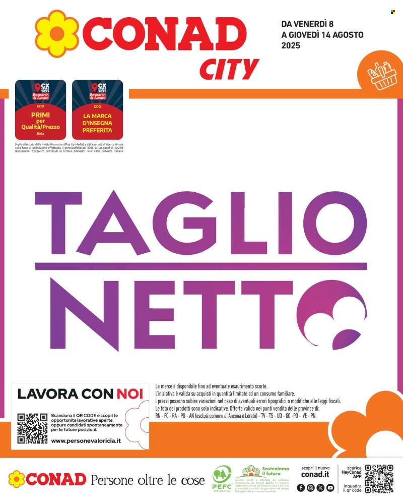 Volantino Conad - 8/8/2025 - 14/8/2025.