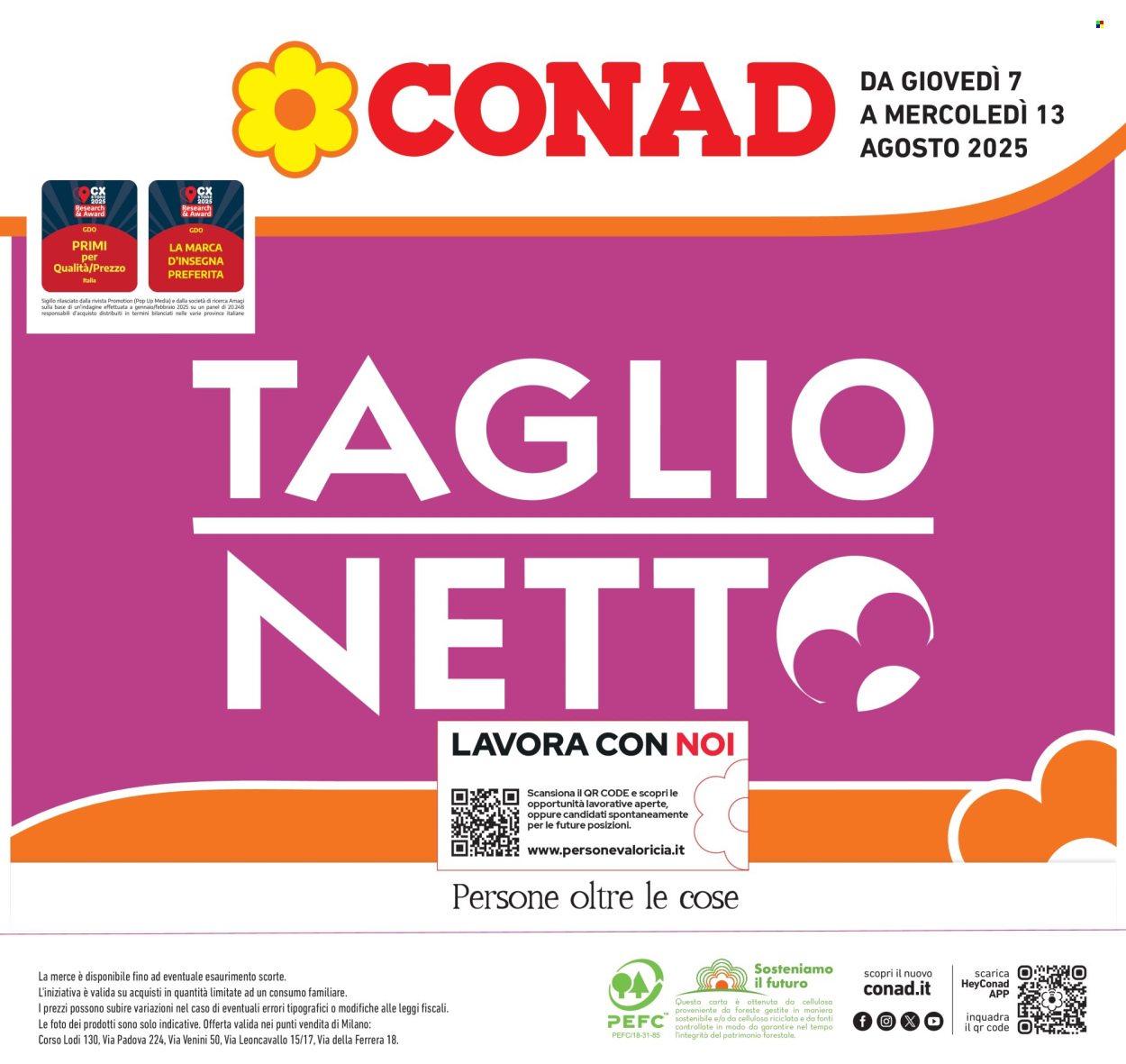 Volantino Conad - 7/8/2025 - 13/8/2025. Pagina 1