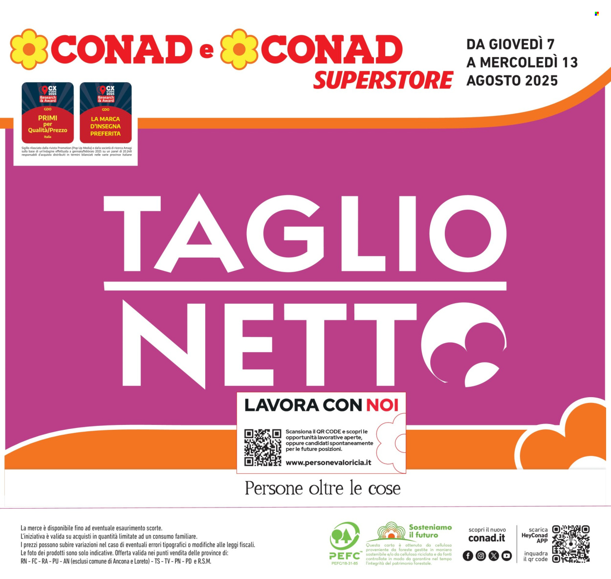 Volantino Conad Superstore - 7/8/2025 - 13/8/2025. Pagina 1