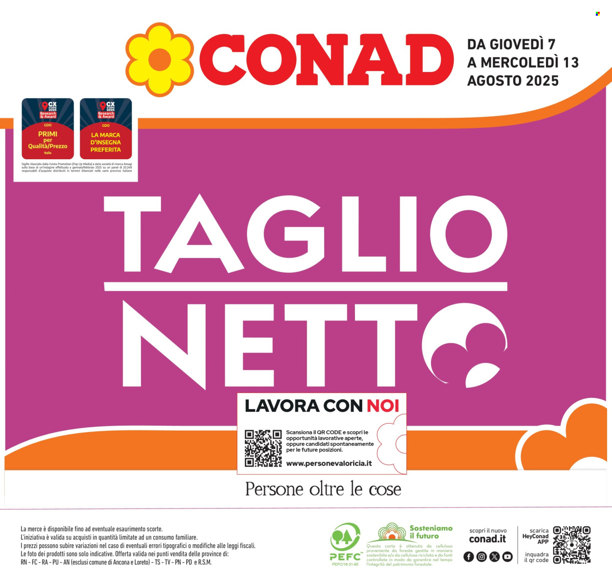 Volantino Conad - 7/8/2025 - 13/8/2025. Pagina 1