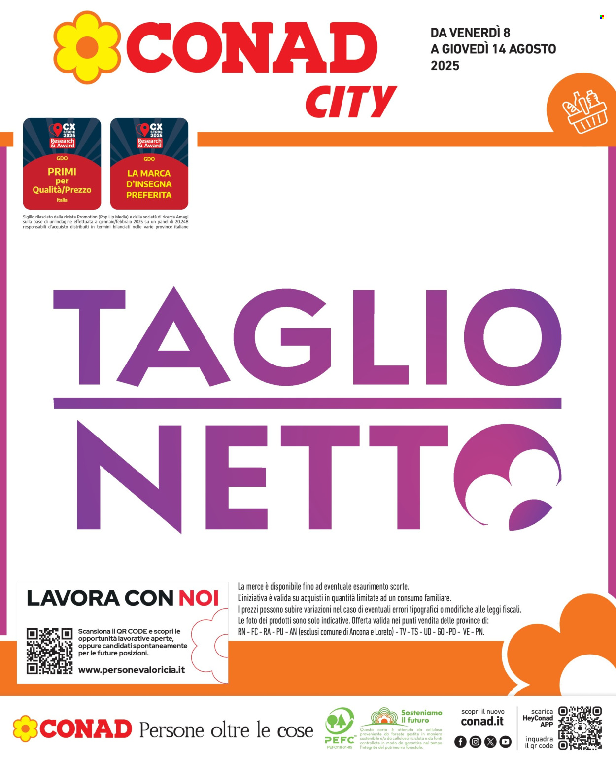 Volantino Conad City - 8/8/2025 - 14/8/2025. Pagina 1