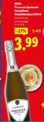 Allini Prosecco Spumante Conegliano Valdobbiadene DOCG