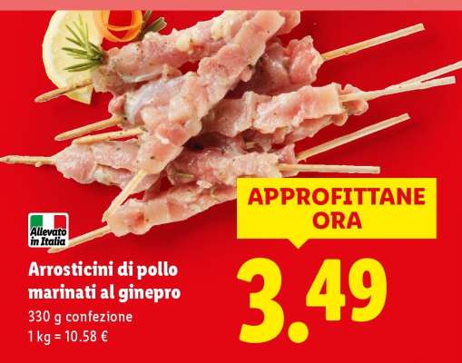 Arrosticini di pollo marinati al ginepro