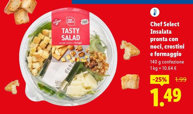 Chef Select Insalata pronta con noci, crostini e formaggio