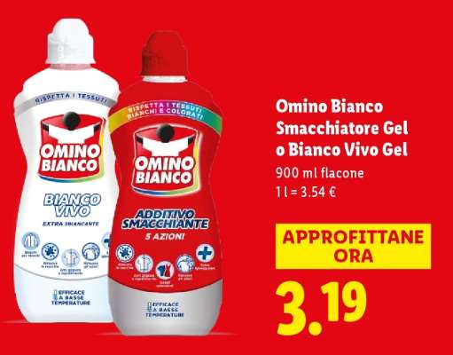 Omino Bianco Smacchiatore Gel o Bianco Vivo Gel
