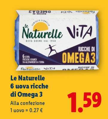 Le Naturelle 6 uova ricche di Omega 3