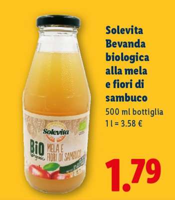 Solevita Bevanda biologica alla mela e fiori di sambuco
