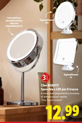 Cien BEAUTY Specchio a LED per il trucco