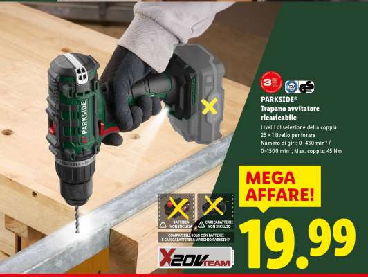 PARKSIDE® Trapano avvitatore ricaricabile