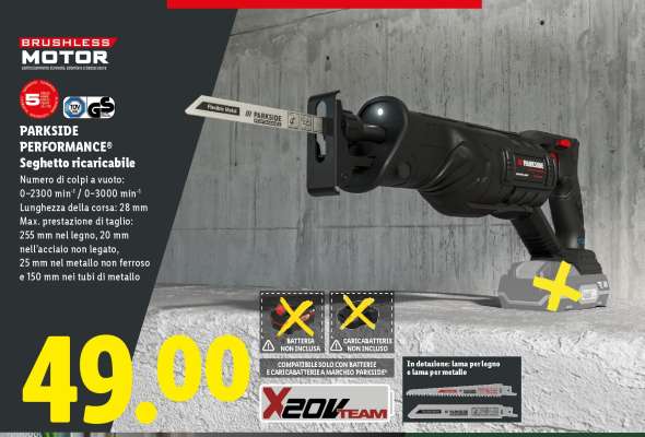 PARKSIDE PERFORMANCE® Seghetto ricaricabile