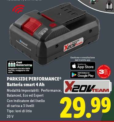 PARKSIDE PERFORMANCE Batteria smart 4 Ah