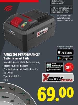 PARKSIDE PERFORMANCE® Batteria smart 8 Ah