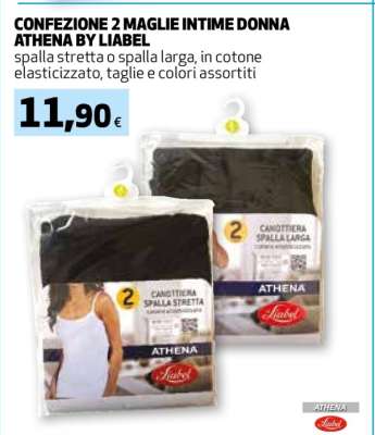 CONFEZIONE 2 MAGLIE INTIME DONNA ATHENA BY LIABEL
