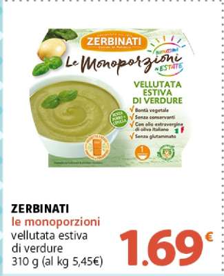 ZERBINATI le monoporzioni vellutata estiva di verdure