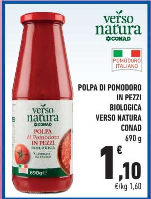 POLPA DI POMODORO IN PEZZI BIOLOGICA VERSO NATURA CONAD