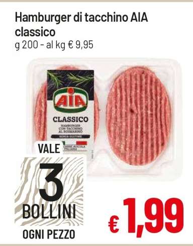 Hamburger di tacchino AIA classico