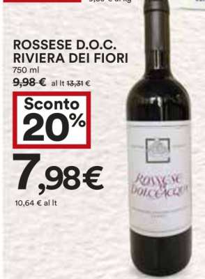 ROSSESE D.O.C. RIVIERA DEI FIORI